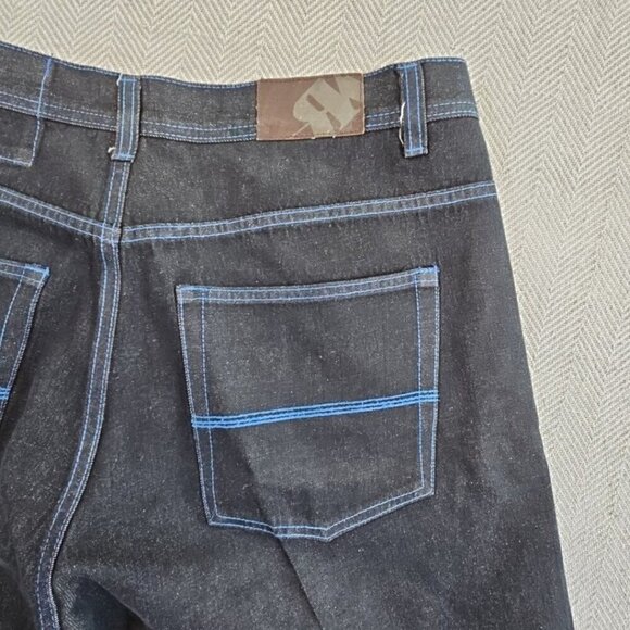 Rich Kids RK Jeans Co Men's Baggy Jeans 40 X 32 Blue Stitch Y2K Normcore - Picture 11 of 16